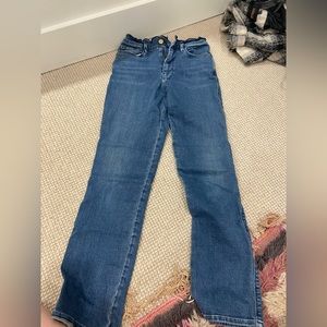 Frame Denim Jeans with Scalloped Top